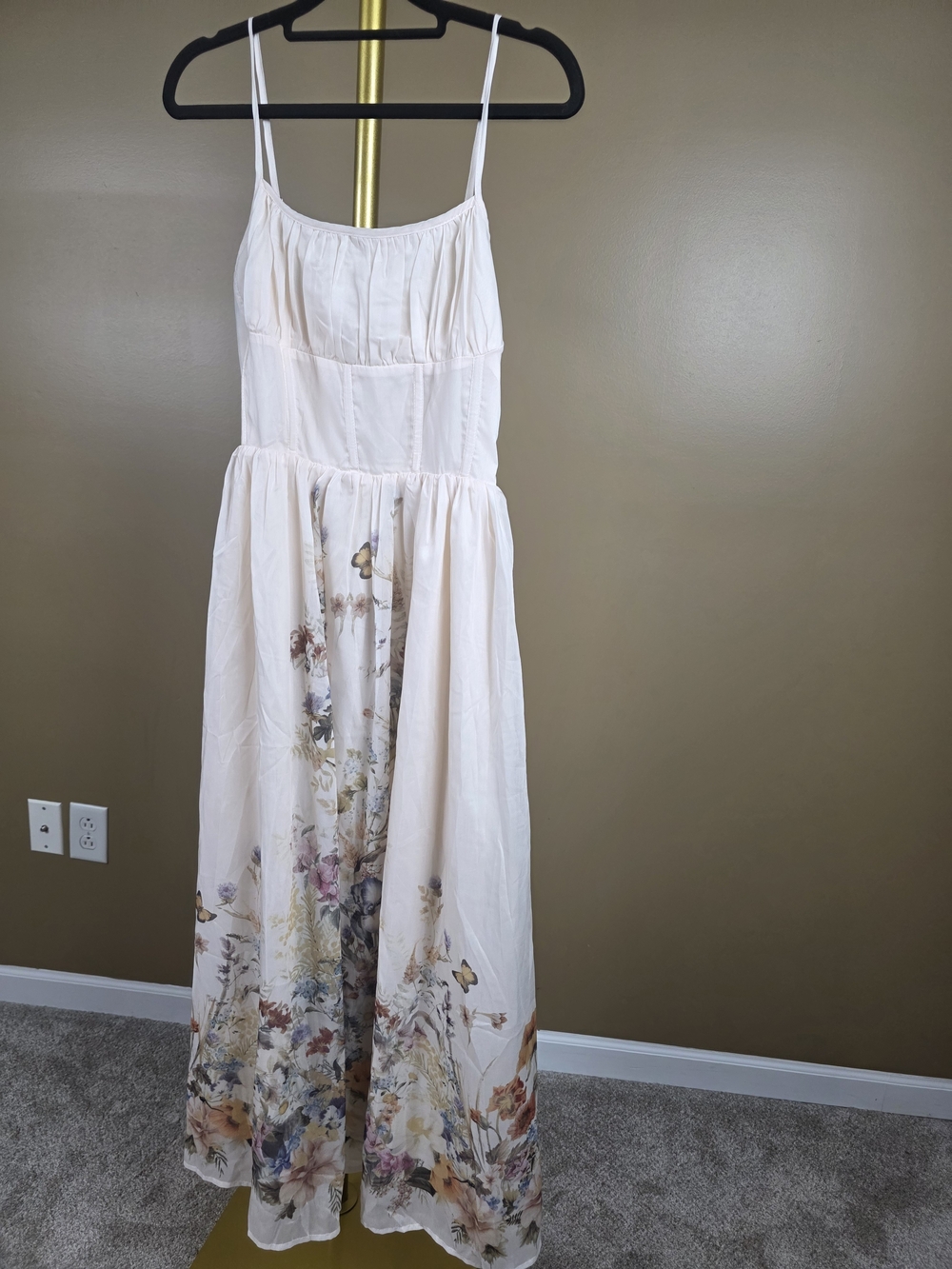 Square Neck Floral Print Dress - Picture 4 of 7